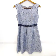 フェルゥ ワンピース トップス ノースリーブ 花柄 ベルト付き レディース 2サイズ 水色 Feroux 【中古】