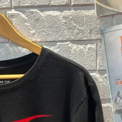 古着　L NIKE プリント　デカロゴ　黒　Tシャツ