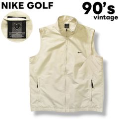 90sヴィンテージ ナイキ ゴルフ NIKE GOLF フルジップアップ ウィンドベスト テック系 XL オフホワイト メンズ