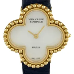 ヴァンクリーフ＆アーペル Van Cleef ＆ Arpels アルハンブラ 122974 腕時計 YG レザー クォーツ ホワイト レディース 【中古】のサムネイル