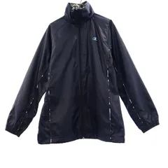 未使用 チャンピオン 長袖 ウインドブレーカー M ネイビー Champion ロゴプリント レディース 古着 【231107】