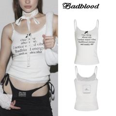 【BADBLOOD】One Thing Camisole バッドブラッド キャミソール キャミ スリーブレス トップス 韓国 白 ホワイト y2k バレエコア シズニルック サブカル グランジ 韓国ブランド