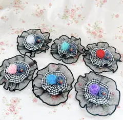 レッド　チュールヘッドドレス　カチューシャ　ヘアアクセサリー　ぬい服　ぬいぐるみ小物　アクセサリー