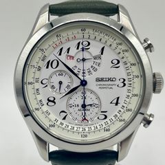 SEIKO クロノグラフ パーペチュアル SPC131PO1 腕時計 メンズ クオーツ 白文字盤 セイコー 海外モデル 7T86 質屋・リサイクルマート宇部店
