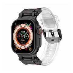 アップルウォッチバンド（Apple Watchバンド）ステンレスコネクトTPUバンド【ブラッククリア】42mm/44mm/45mm/46mm/49mm対応 [BELTIES]