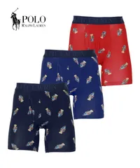 ラルフローレン ボクサーパンツ メンズ セット 3枚 前開き 下着 ポロベア polo ralph lauren prl ロング s m l xl Tベアパターンネイビーセット 正規品 新品 男性 518472