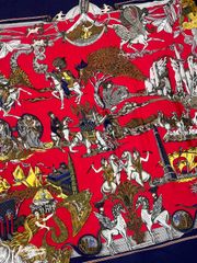 HERMES エルメス 大判 スカーフ ストール 馬 カシミア シルク 72KA569
