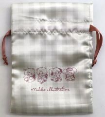 [중고] 가방 집합 (체크 무늬) 가리 건착 파우치 [이치 반 쿠지 mikko illustrations ~my sweet HOME~] G상