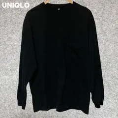 UNIQLO 黒 長袖カットソー ポケット付き XLサイズ