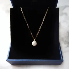 062N【高品質✨】6mm　小さめ　淡水真珠　一粒パール　ネックレス　ゴールド