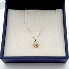 ヴァンドーム青山◇K10◇ガーネット&ダイヤモンドしずくネックレス