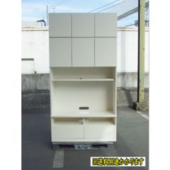 （中古）（一部地域送料無料）テレビ台 ホワイト 木製 ＡＶボード テレビボード 両開き収納 片開き収納 引出し 幅1200mm×奥行400mm×高さ2340mm F-NA-535-0125A