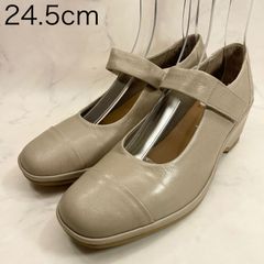 【新品 訳あり】ディッシー　アンクルベルトスクエアパンプス　24.5㎝　ライトオーク