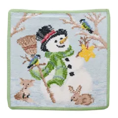 新品 フェイラー FEILER ウィンター2021 ハンカチ ハンドタオル タオルハンカチ 25cm スノーマン ピスタチオ 【ネコポス】