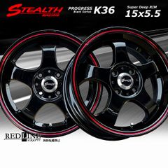 ステルスレーシング K36　15x5.5J　軽四用/人気のスーパーディープリム!!　Hankook 165/45R15 タイヤ付4本セット