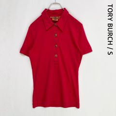 トリーバーチ ロゴ入りボタン、フリル付き 半袖ポロシャツ - メルカリ