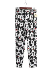 【お得なクーポン配布中!】 デッドストック 90s USA製 ミッキー オールオーバー プリント イージー パンツ レディース M キャラクター 総柄 レギンス タイツ スパッツ