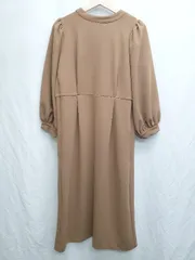 ◇ Θ Sweet Mommy スウィートマミー マタニティ ゆったり 長袖 膝下 ワンピース サイズF ブラウン レディース P  【1409090008597】