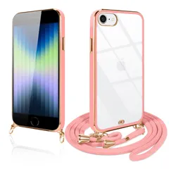 【人気商品】iPhone SE3 SE2 ケース クリア ショルダー SE 第3世代 第2世代 iPhone8 iPhone7 スマホケース 透明 TPU カバー ストラップ付き 肩掛け 首掛け 紐付き 斜めがけ 可愛い かわいい 韓国 薄型 耐衝撃 シリコン