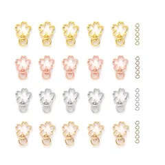 【在庫セール】キーホルダー金具 20個 回転カン付き ワンタッチキーホルダー YFFSFDC カワイイ DIY用パーツ 手作り キーリング シルバー ゴールドなど4色