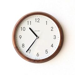 掛け時計 壁掛け時計 おしゃれ 木製 無垢材 ウォールナット 静音 スイープムーブメント ウォールクロック電波時計 ブランチWN