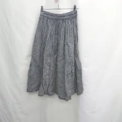 ◇ ⊂ homspun　ホームスパン ストライプ柄 膝丈 ギャザー スカート サイズ グレー系 レディース E  【1505290052047】