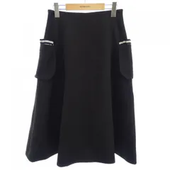 ボーダーズアットバルコニープリーツスカート黒36シーニュマチャット