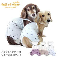 【新品】『DSサイズ』メッシュ インナー付 ウォーム 星柄 パンツ ダックス 小型犬用