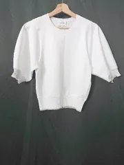 ◇ ⊂ ユナイテッドアローズ ボリュームスリーブ 七分袖 ニット カットソー ホワイト系 レディース E  【1507230000781】