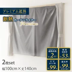 断熱カーテンライナー プレミアム 断熱 遮光 ビニールカーテン 100×140cm 2枚組 シルバー 防寒 寒さ対策 暑さ対策 西日対策 冷気を防ぐ 暖房 冷房 窓 冷暖房効率UP 省エネ 防カビ UVカット シンプル 明和グラビアのサムネイル
