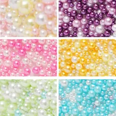 【人気商品】LIKENNY パール レジン封入 樹脂パール デコきゅう 穴無しアクセサリーパーツ デコパーツ パーツ材料 ネイルアートパーツ 手芸用品 DIY こんごうすんぽう ビーズアクセサリーパーツ レインボーパール 6色セット