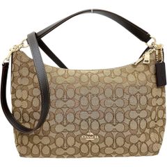 【COACH/コーチ】シグネチャー F58284 2WAY ハンドバッグ ショルダーバッグ キャンバス ベージュ/ゴールド金具 レディース 【中古】【真子質店】【BL】
