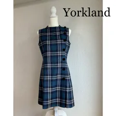 希少　美品　Yorkland　タータンチェック　ワンピース　青　ブルー　のだめ 希少 美品 Yorkland タータンチェック ワンピース 青 ブルー