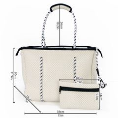 メルカリ価格！【ネオプレントートバッグ ポーチ付き 】(White/Black/Gray)