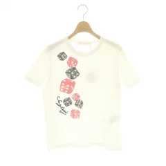 シーバイクロエ SEE BY CHLOE 20TH ダイスプリントTシャツ カットソー 半袖 クルーネック S 白 ホワイト 赤 黒 /ES ■OS ■SH