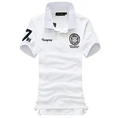 Mサイズ【刺繍 半袖 シャツ 白】メンズ トップス 刺繍 半袖 ポロシャツ ゴルフウェア 半袖 カジュアル おしゃれ 夏服 春服 人気