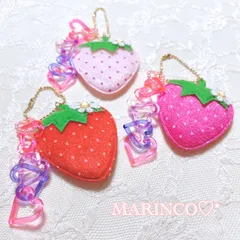 ストロベリーハートストラップ／いちごみるく(NO.458)