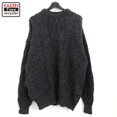 90s USA製 vintage 無地 フィッシャーマン ウール ニットセーター メンズ 表記XLサイズ