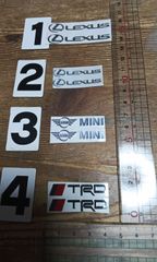 樹脂クリスタル　ミニステッカー　2個セット　TRD　レクサス　ミニ　やや立体　お1つお選びください