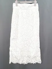 ◇ ⊂ green label relaxing UNITED ARROWS 総レース ロング タイト スカート サイズ38 アイボリー系 レディース E  【1508060001412】