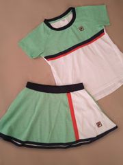 FILA　フィラ　テニスウェア　スコート　上下セット　MS　美品　緑白