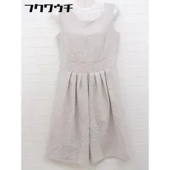 ◇ M-PREMIER BLACK 総柄 バックジップ ノースリーブ 膝下丈 ワンピース サイズ38 ベージュ レディース 【中古】 【1105280001996】