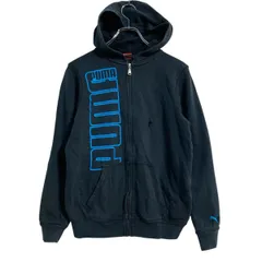PUMA プリントスウェット パーカー キッズ XL ブラック ブルー プーマ スポーツ ジップアップ 裏起毛 古着卸 アメリカ仕入 a702-5515のサムネイル