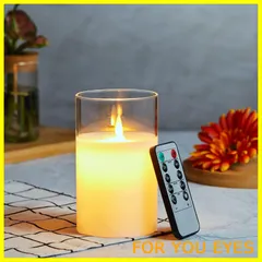 【特価商品】LEDキャンドルライト 電池式 本物の炎のようにゆらめ ろうそく MELEJIAリモコン搭載 タイマー機能 自動消灯 明るさ調整 暖色光 LEDロウソク インテリア 誕生日 ウェディング パーティー 雰囲気が良い LEDろうそく（直径7.5cm×高