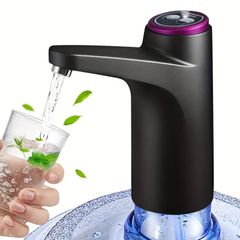 USB充電式の水ボトルポンプ 飲料水ポンプ 携帯用電動ウォーターポンプ ウォーターディスペンサー ウォータージャグ ワンボタン操作 家庭用 オフィス用 キャンプ用 キッチン用 学校用 ホワイト ブラック