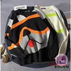 ニットセーター メンズ レディース 長袖 クルーネック カップル ゆったりプルオーバーセーター 秋冬 おしゃれ カジュアルニットトップス カットソー 防寒 ant4y163650