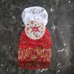 華流 刺繍ドレス 犬猫兼用 赤白