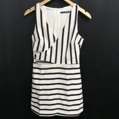 ザラ/ZARA★ノースリーブ/オールインワン【レディースM/白×黒/white×black/ボーダー】ミニ丈ワンピース/短パン/Tops/Shirts◆SBH880<sale>