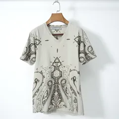 ☆エトロ ETRO イタリア製 ペイズリー柄 プルオーバー カットソー Tシャツ M グレー メンズ 正規品 4-YF025