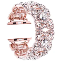 より多くのファッションエレガントでユニークな宝石のブレスレットのような通常の時計よりも、あなたの時計を確認します。高品質の合金と人工クリスタルラインストーンで作られた、二重の弾性コードとhigを使用 [ローズゴールド] [40mm]